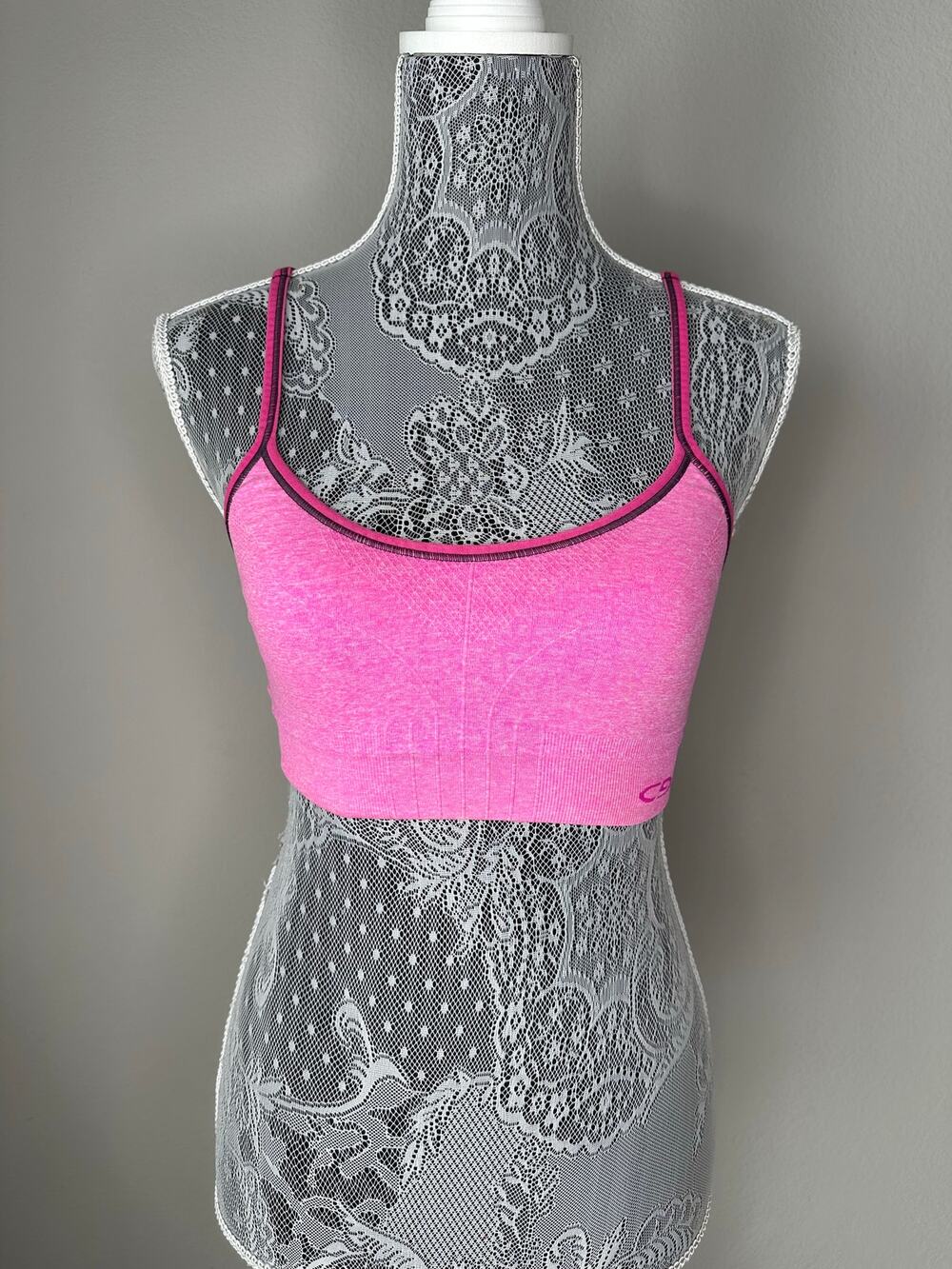 CHAMPION Hot Pink Racerback Skinny Strap Sports Bra Size Small